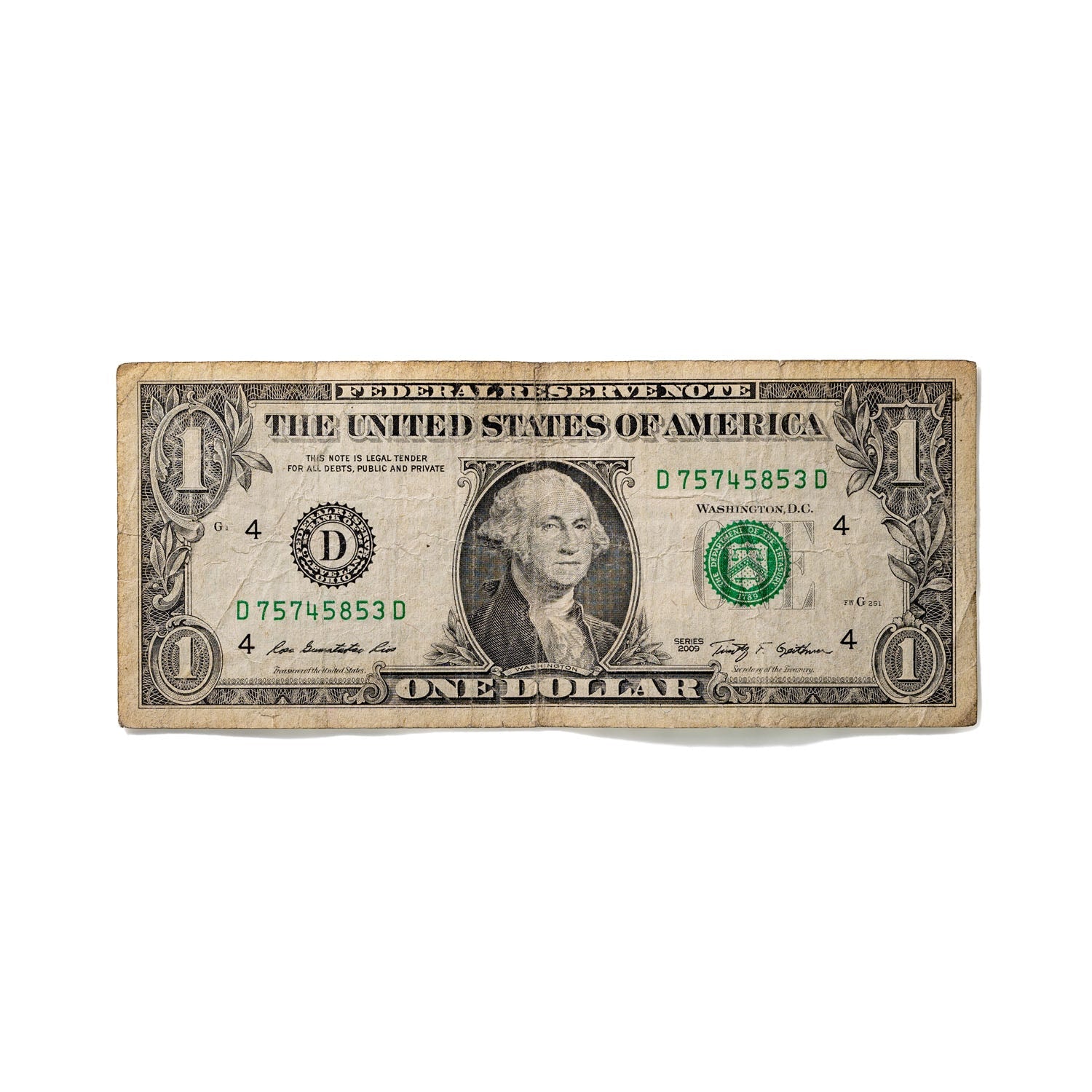 One-Dollar Bill No. 586