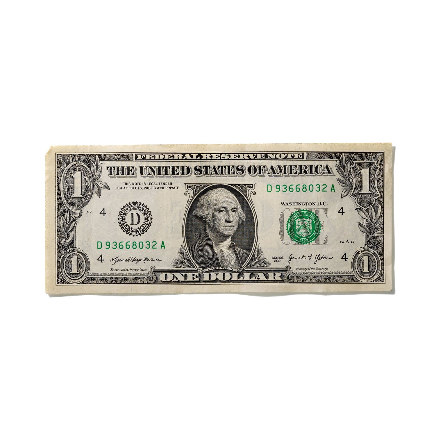 One-Dollar Bill No. 593