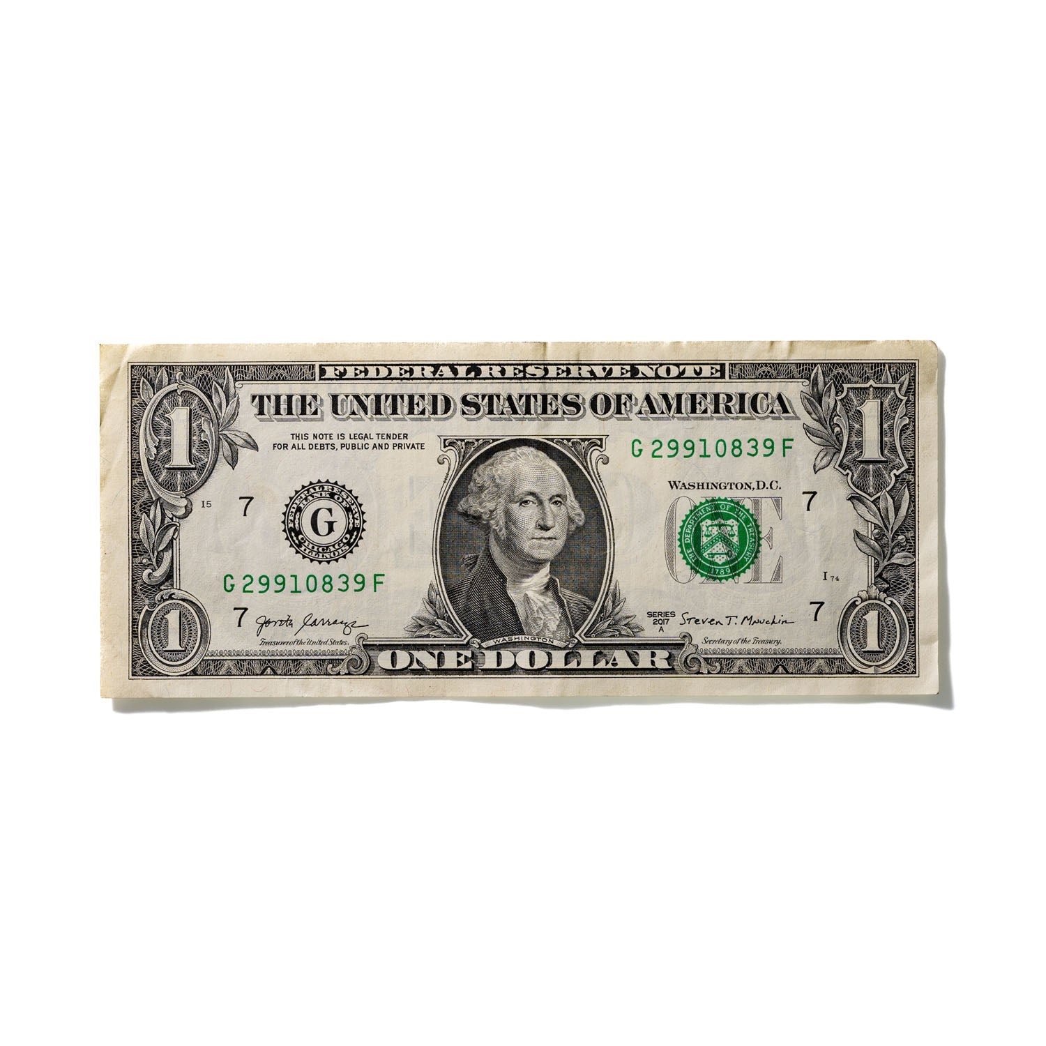 One-Dollar Bill No. 833