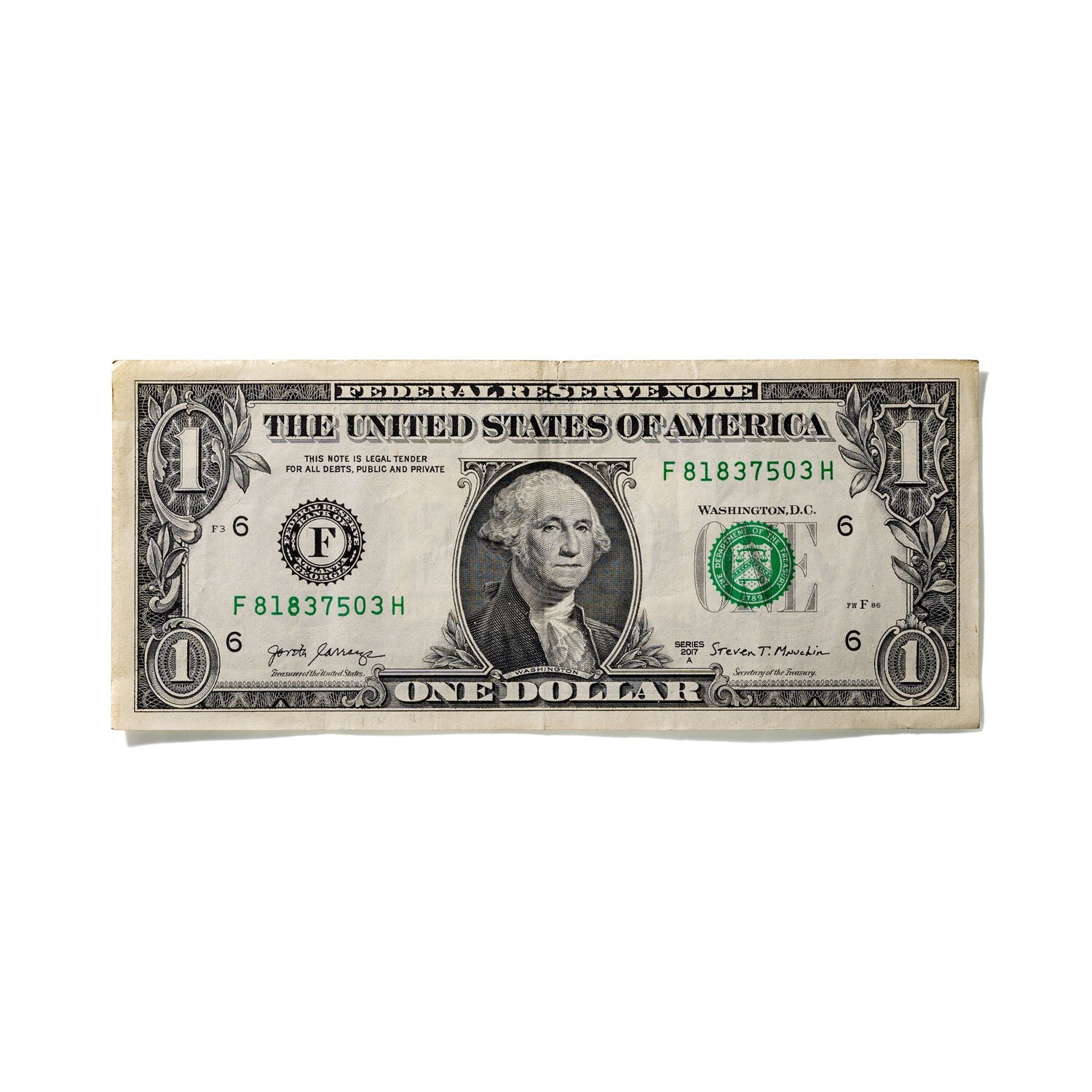 One-Dollar Bill No. 844