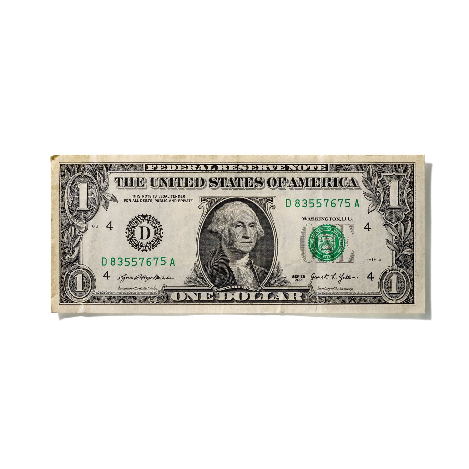 One-Dollar Bill No. 852